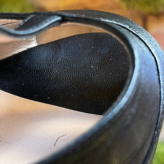 GUCCI Black Leather Angel Platform Sandals SZ 38 (US 8)