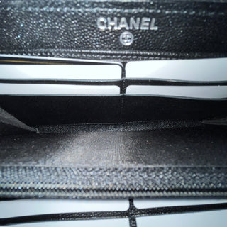 CHANEL CC Zip Around Black Caviar Leather Wallet ADI1135