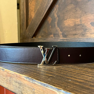 LOUIS VUITTON Black Brown Reversible Leather Belt 95/38