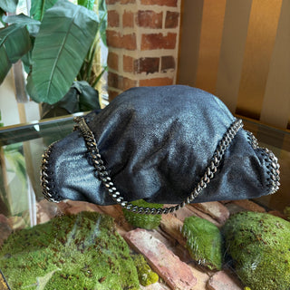 STELLA MCCARTNEY Metallic Blue Falabella Shoulder Bag
