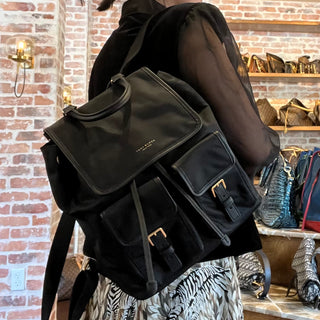 TORY BURCH Black Nylon Backpack Bag
