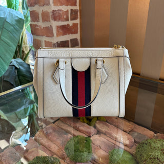 GUCCI White leather Small Ophidia Tote
