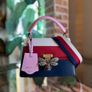 GUCCI Sylvie Web Queen Margaret Small Calfskin Top Handle Bag