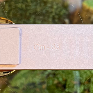 FERRAGAMO Pink Leather Gancini Belt SZ 85