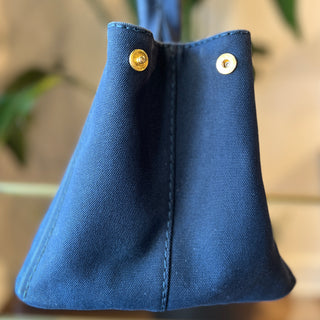 PRADA Canapa Navy Blue Medium Tote