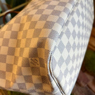 LOUIS VUITTON Neverfull MM Damier Azur Canvas Tote Bag
