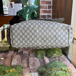 GUCCI Beige Ebony GG Supreme Canvas Diaper Bag