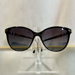 BURBERRY Black Acetate Side Check Wayfarer Sunglasses