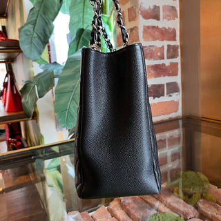 CHANEL Grand Shopping Black Quilted Caviar Leather Tote