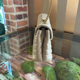SAINT LAURENT Beige Signature LouLou Small