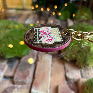 LOUIS VUITTON Monogram Canvas Illustre Posies Key Holder and Bag Charm