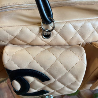 CHANEL Cambon Multipocket Large Beige Calfskin Reporter Bag