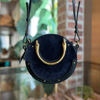 CHLOE Pixie Navy Blue Suede Crossbody