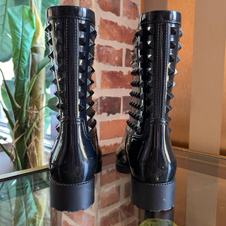 VALENTINO Black Rockstud Rainboot SZ 39 (US 9)