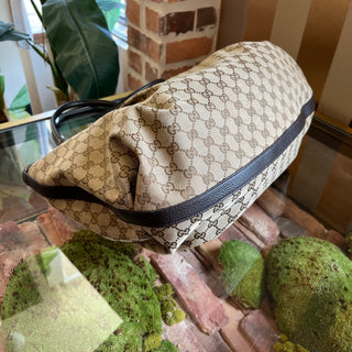 GUCCI Scarlett Beige Ebony GG Canvas Interlocking G Tote