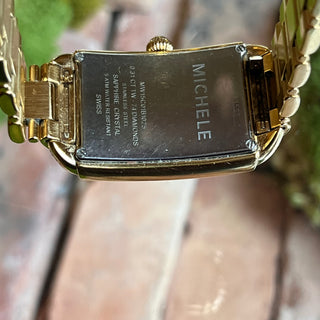 MICHELE Gold-Tone Milou Park Diamond Mother of Pearl Watch