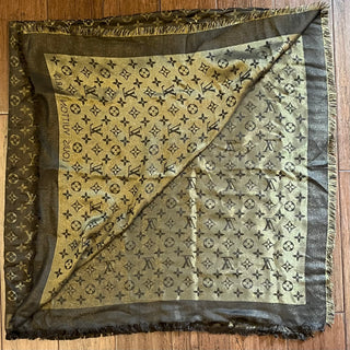 LOUIS VUITTON Brown Monogram Shine Shawl