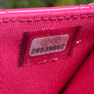 CHANEL Pink Patent Leather Wallet