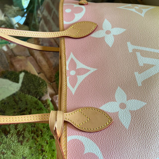 LOUIS VUITTON Neverfull MM Light Pink By The Pool Giant Monogram Tote Bag