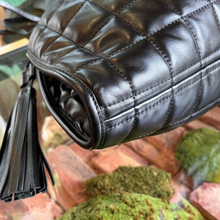 GUCCI Deco Medium Black Leather Quilted Tote