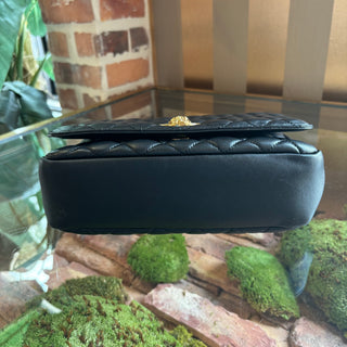 VERSACE Black Quilted Medusa Flap Bag