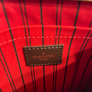LOUIS VUITTON Neverfull Pochette Damier Ebene Canvas Pouch