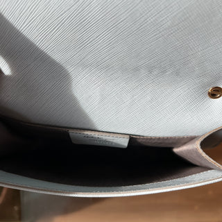 FERRAGAMO Light Blue Ginny Chain Shoulder Bag Medium