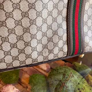 GUCCI Beige GG Supreme Canvas Vintage Suitcase