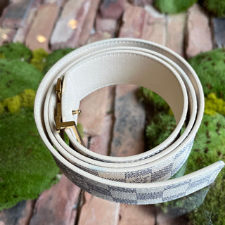 LOUIS VUITTON Initiales 40MM White Damier Azur Belt Size 100/40