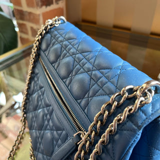 DIOR Medium Miss Dior Flap Blue Cannage Leather Shoulder Bag