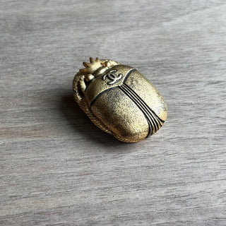 CHANEL Scarab Gold Tone Brooch