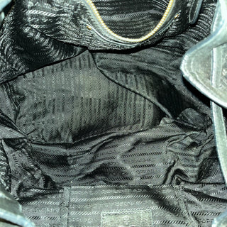 PRADA Black Gaufre Cervo Drawstring Tote