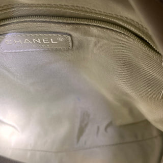 CHANEL Chain Around Gray Quilted Washed Lambskin Leather Hobo Bag