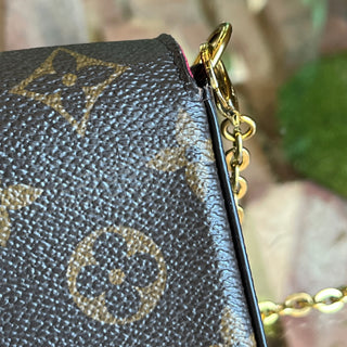 LOUIS VUITTON Felicie Pochette Brown Monogram Canvas Crossbody