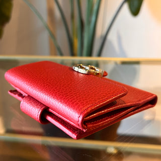 GUCCI Interlocking G Logo Red Dollar Compact Bi-Fold Wallet