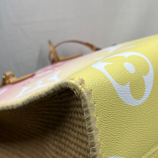 LOUIS VUITTON On The Go GM Light Pink Yellow Giant Monogram Canvas By The Pool Tote Bag