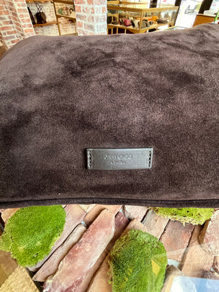 JIMMY CHOO Ana Brown Suede Hobo