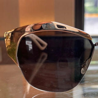 DIOR I206J Gold Toned Metal Top Cat Eye Sunglasses