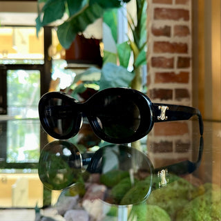 CELINE CL40194U Black Oval Acetate Sunglasses