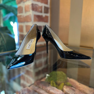 JIMMYCHOO Black Pointed Patent Leather Heels SZ 36.5 (US 6.5)