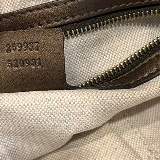 GUCCI Heart-Bit Brown Metallic Guccissima Leather Tote