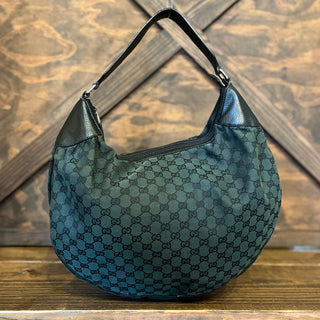 GUCCI Green GG Monogram Canvas Hobo Bag