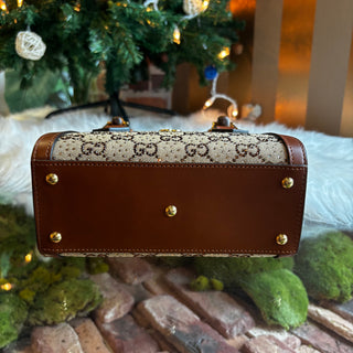 GUCCI Crystal Embellished GG Monogram Mini Diana Tote Bag