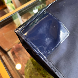 TORY BURCH Large Ella Navy Blue Nylon Tote Bag