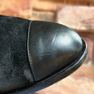 CHANEL Black Leather Suede CC Mid Calf Boots SZ 36.5 (US 6.5)