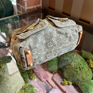LOUIS VUITTON Baggy PM Green Denim Monogram Shoulder Bag