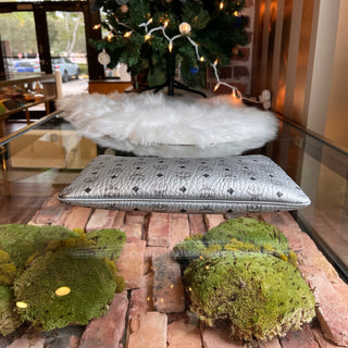 MCM Pouch Silver Visetos Canvas Zip Clutch