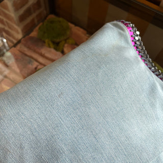 STELLA MCCARTNEY Falabella Denim Tote Pink Trim Bag