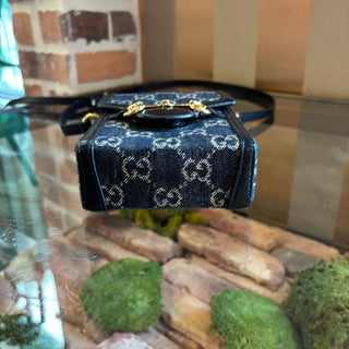 GUCCI GG Denim 1955 Horsebit Mini Bag