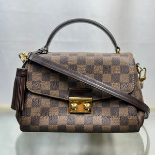 LOUIS VUITTON Croisette Brown Damier Ebene Canvas Top Handle Bag